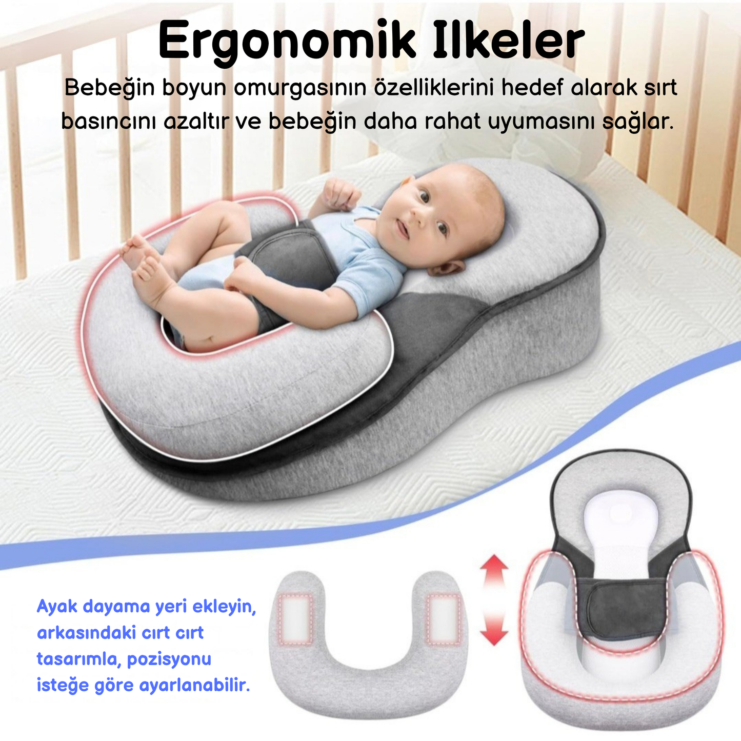 Reflü ve Kolik Rahatlatıcı Bebek Yatağı