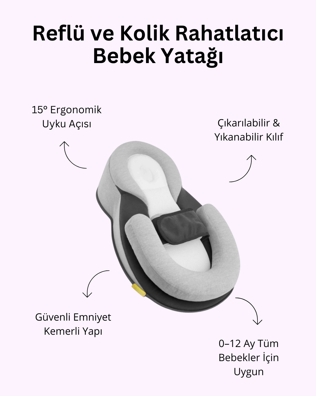 Reflü ve Kolik Rahatlatıcı Bebek Yatağı