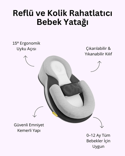 Reflü ve Kolik Rahatlatıcı Bebek Yatağı